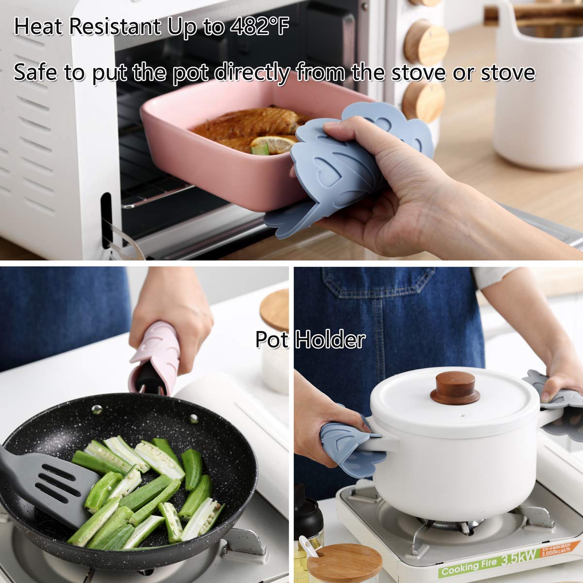 Set 4 Silicone Trivet Mat - Hot Pot Holder Hot Pads For Table & Countertop - Trivet For Hot Dishes - Non-Slip & Heat Resistant M